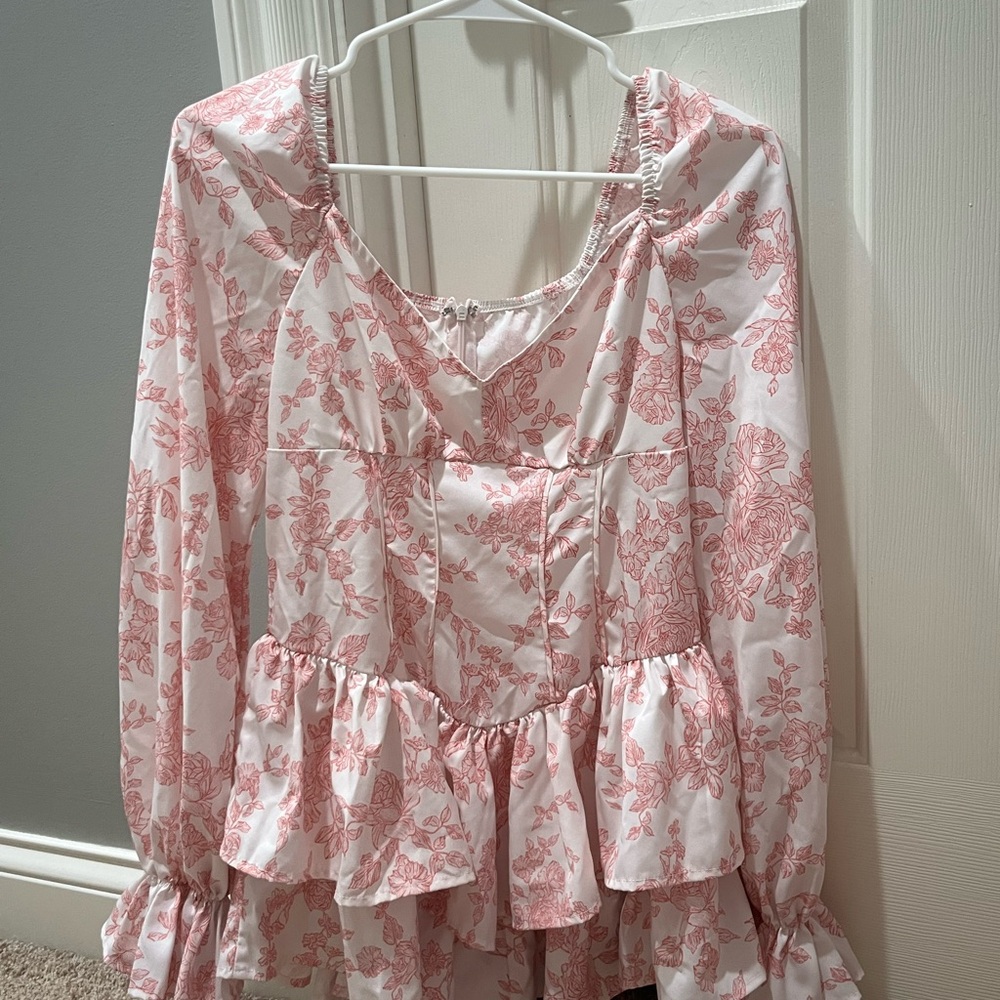 Floral pink romper